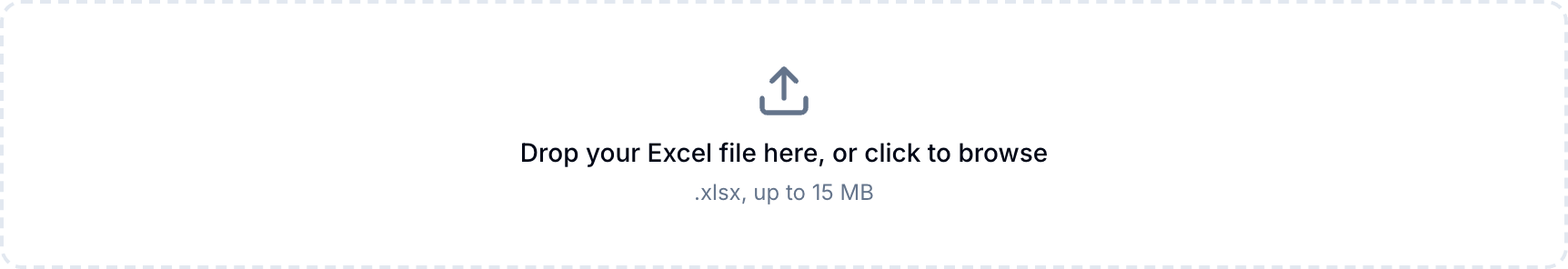 The Excel translator upload zone with the language pickers above it