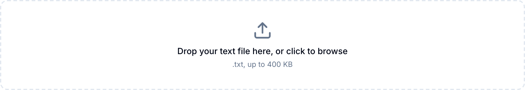 The TXT translator upload zone with the language pickers above it